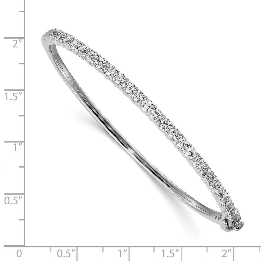 14k White Gold A Diamond Hinged Bangle