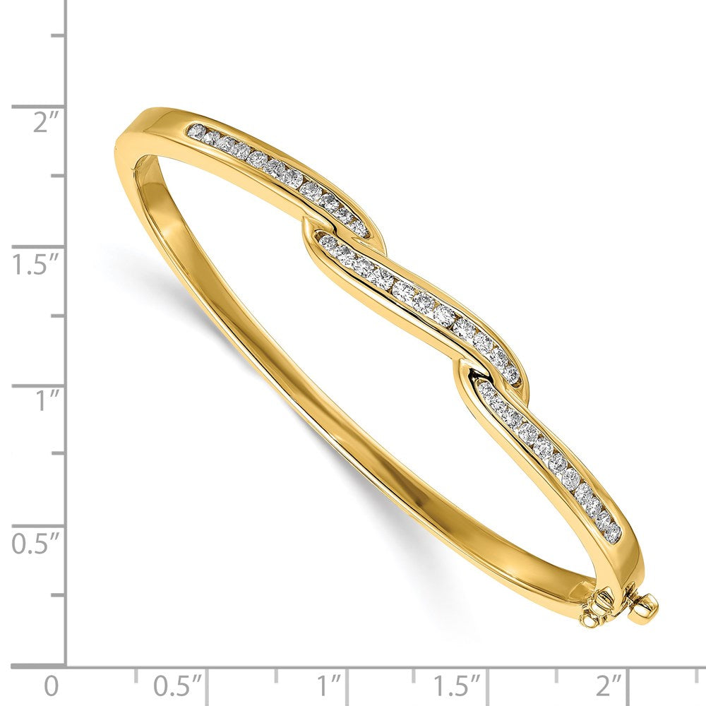 14k A Diamond Hinged Bangle