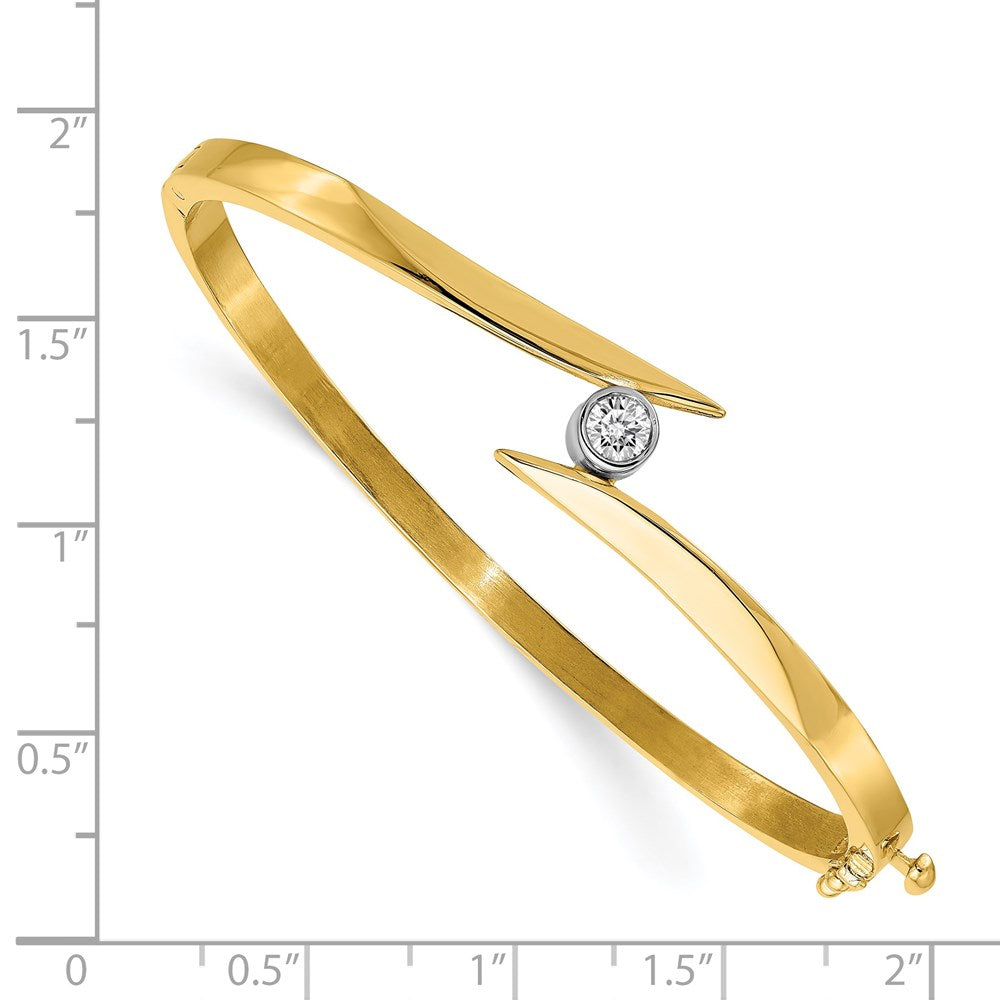 14k Two-tone VS Diamond Hinged Bangle