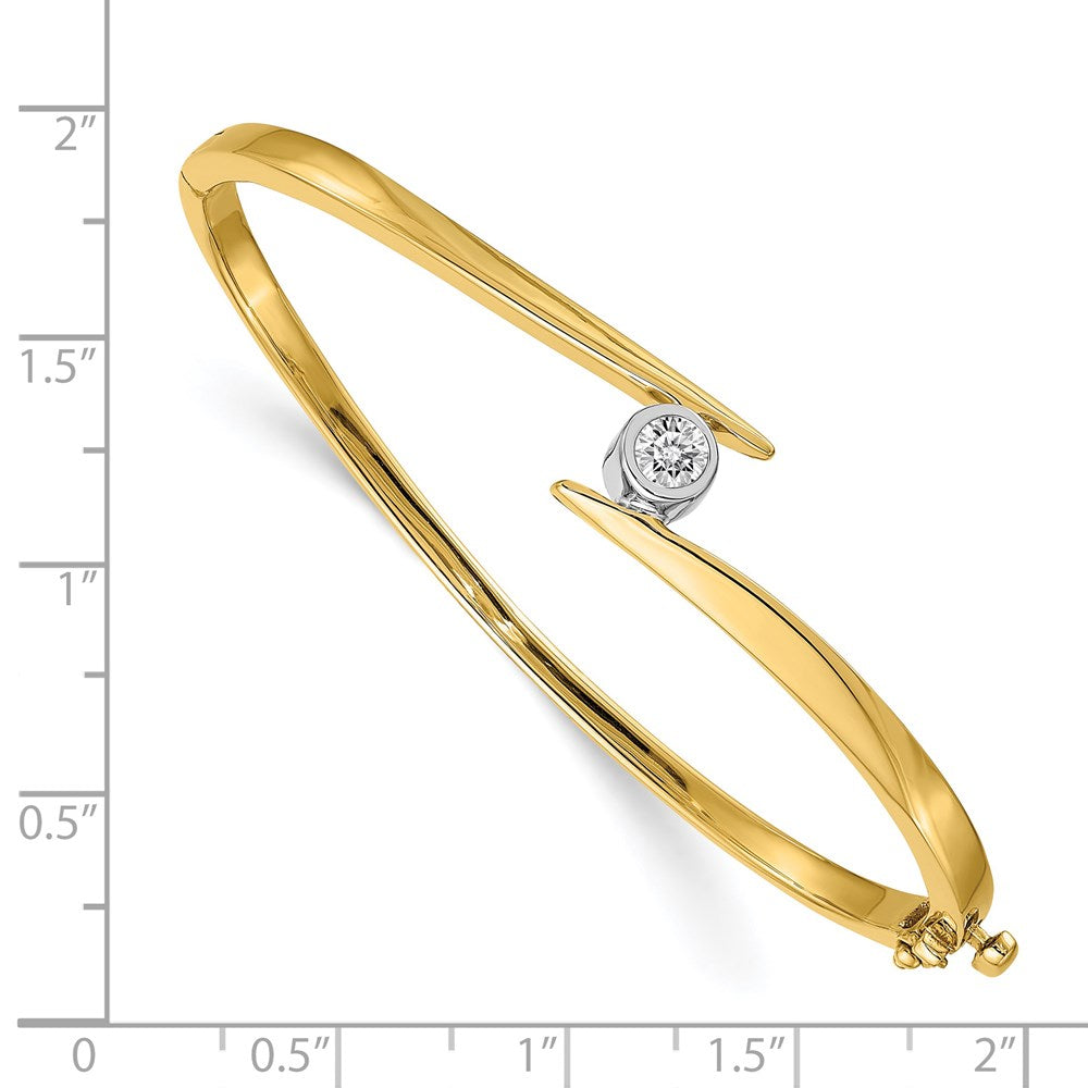 14k Two-tone VS Diamond Hinged Bangle