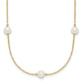 10K 5-6mm White Near Round Freshwater Cultured Pearl 7-Station Necklace