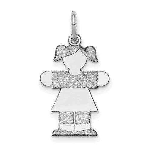 14k White Gold Kid Charm