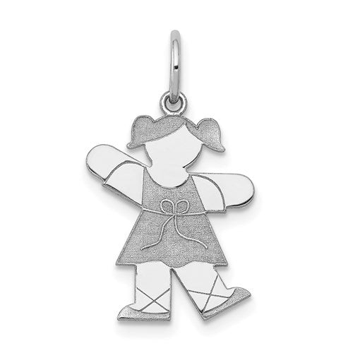 14k White Gold Kid Charm