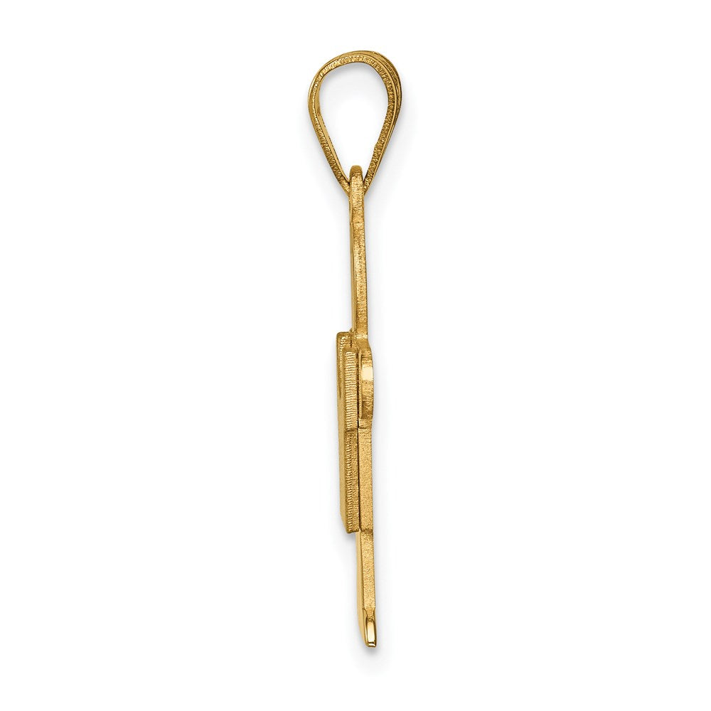 14k Solid Satin Engravable Boy Charm