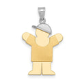 14k Two-Tone Small Boy w/ Hat on Right Engravable Charm