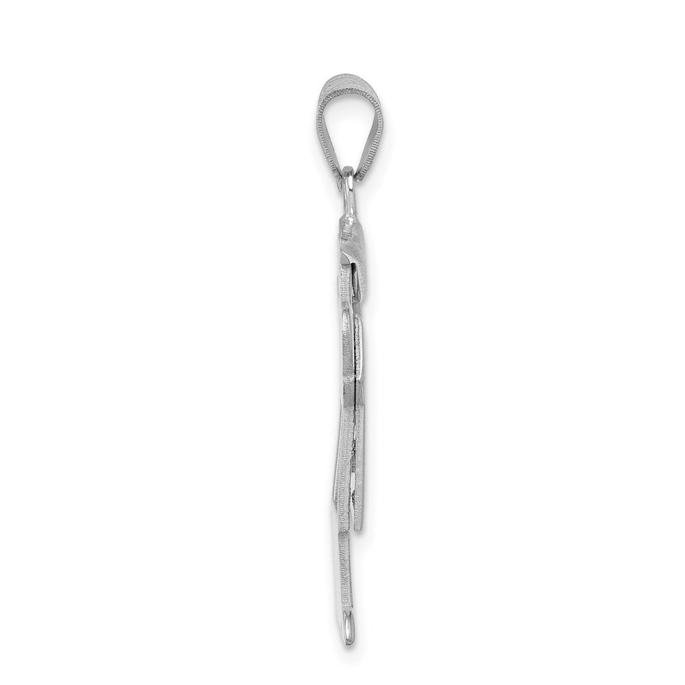 14k White Gold Medium Boy w/Hat on Right Engravable Charm