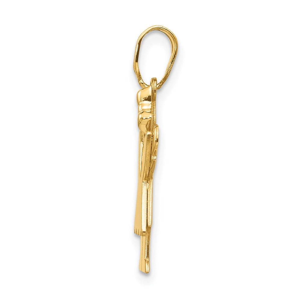 14k Solid Engravable Girl with Bow on Right Charm