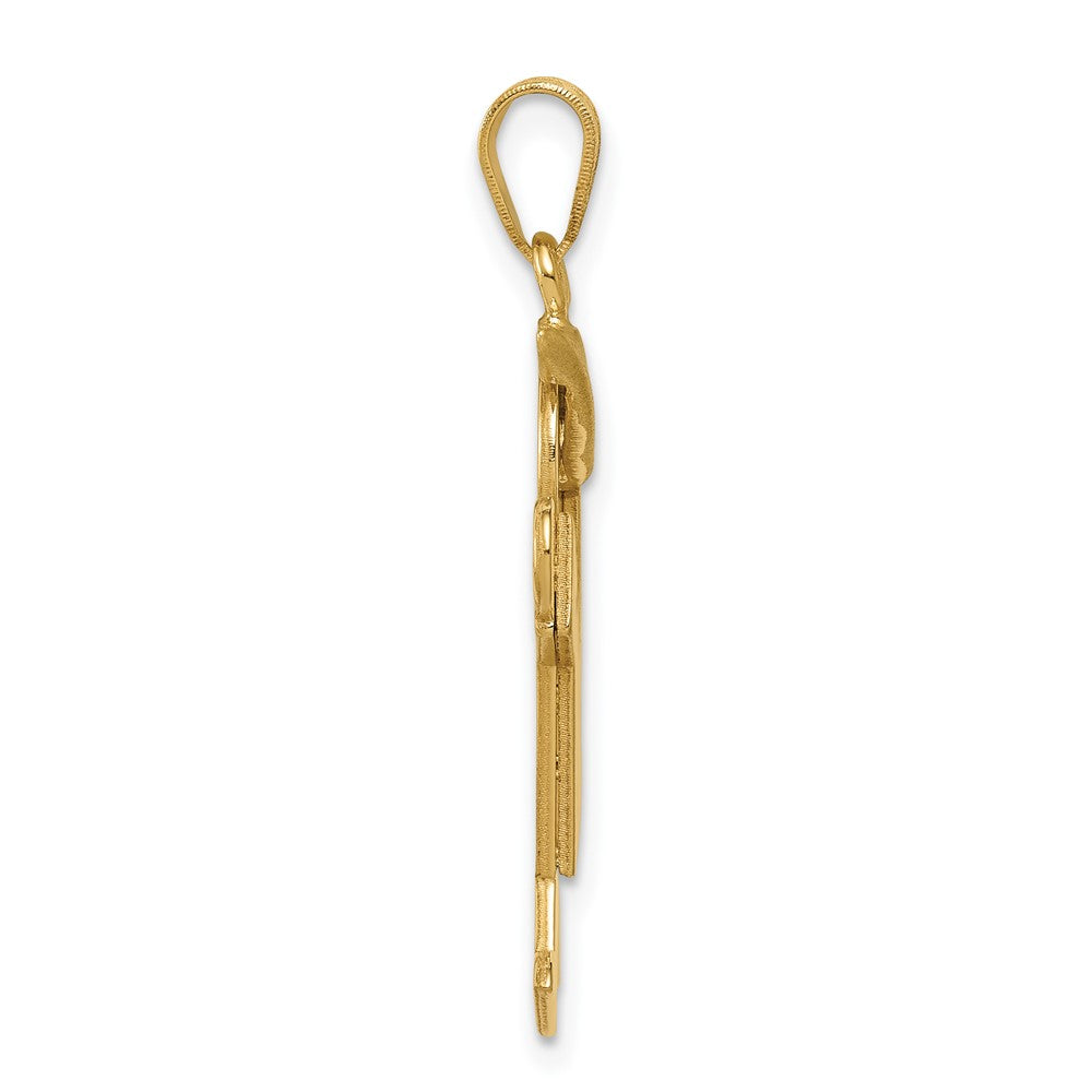 14k Solid Engravable Boy with Hat on Right Charm