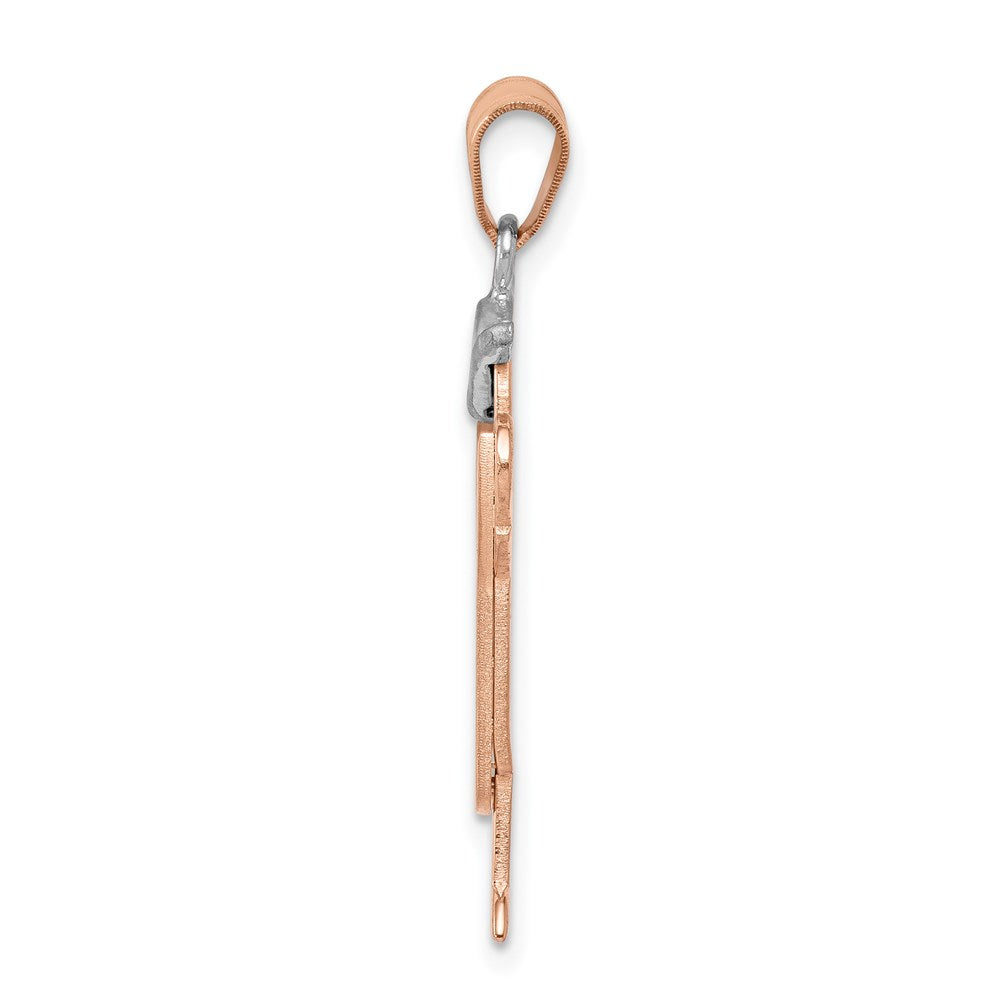 14k Two-Tone Large Boy with Hat on Left Engravable Charm