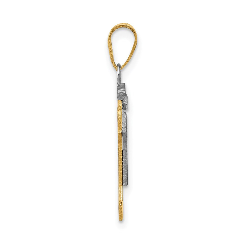 14k Two-Tone Small Boy with Hat on Right Engravable Charm