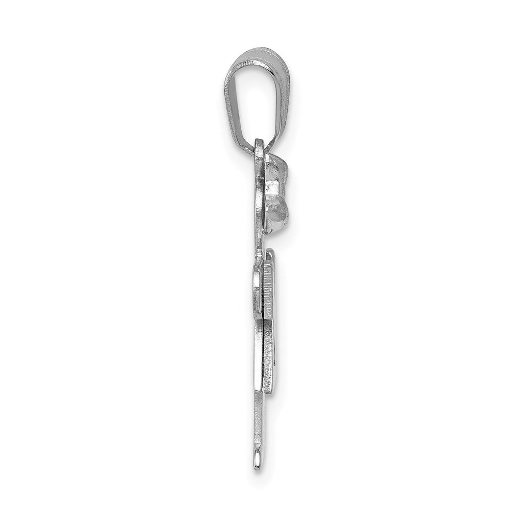 14k White Gold AA Diamond Kid Pendant