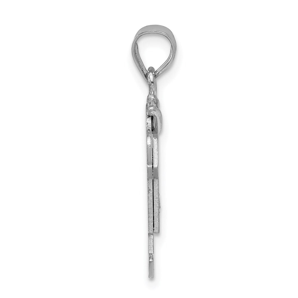 14k White Gold AA Diamond Kid Pendant