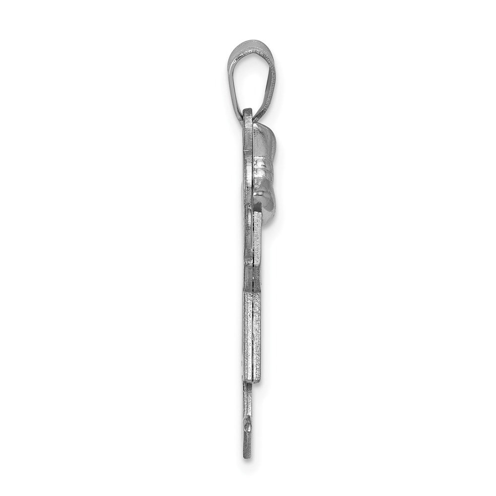 14k White Gold AA Diamond Kid Pendant