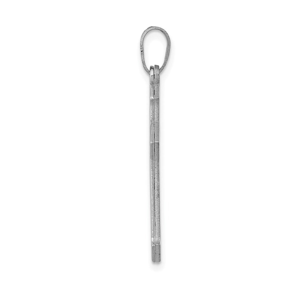 14k White Gold Passion Cross Pendant