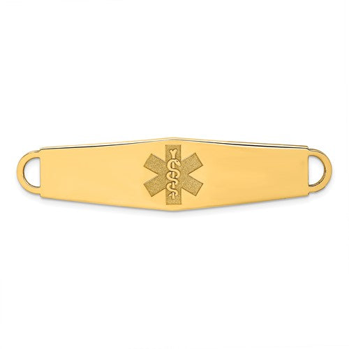 14k Non-enameled Medical Jewelry ID Plate