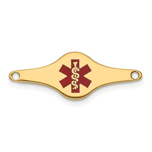 14k Red Enamel Medical Jewelry ID Plate