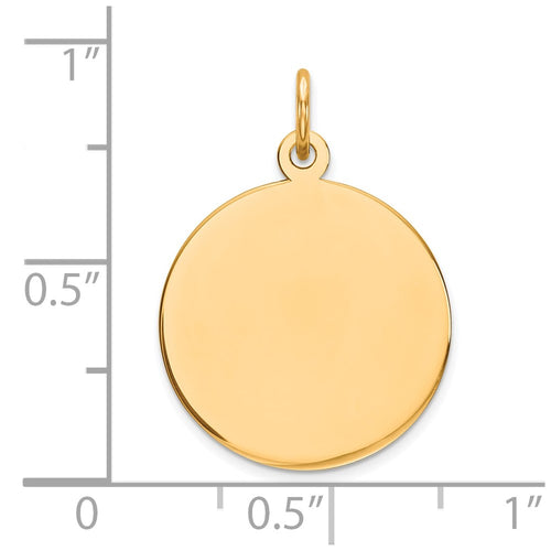 10K  Plain .018 Gauge Circular Engravable Disc Charm