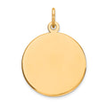10K  Plain .032 Gauge Circular Engravable Disc Charm