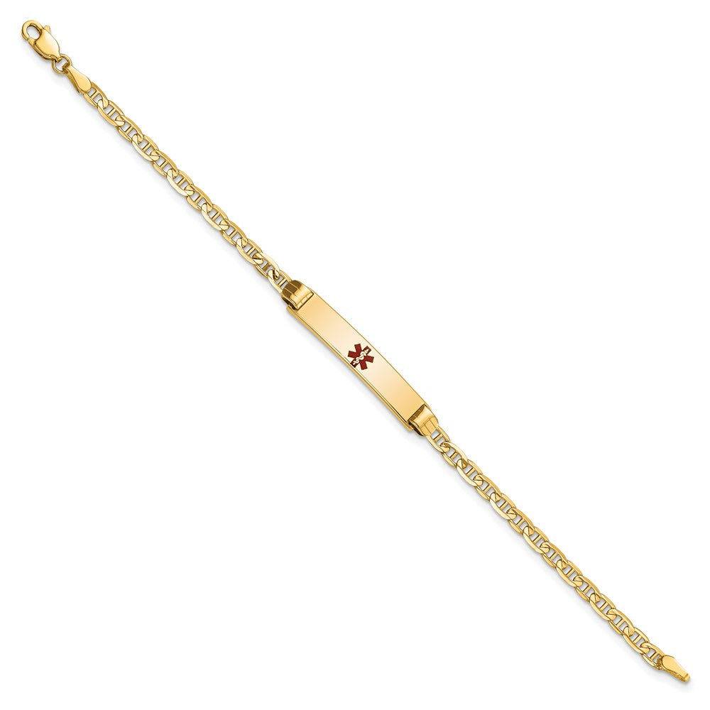 14K Medical 6" Anchor Link Child ID Bracelet