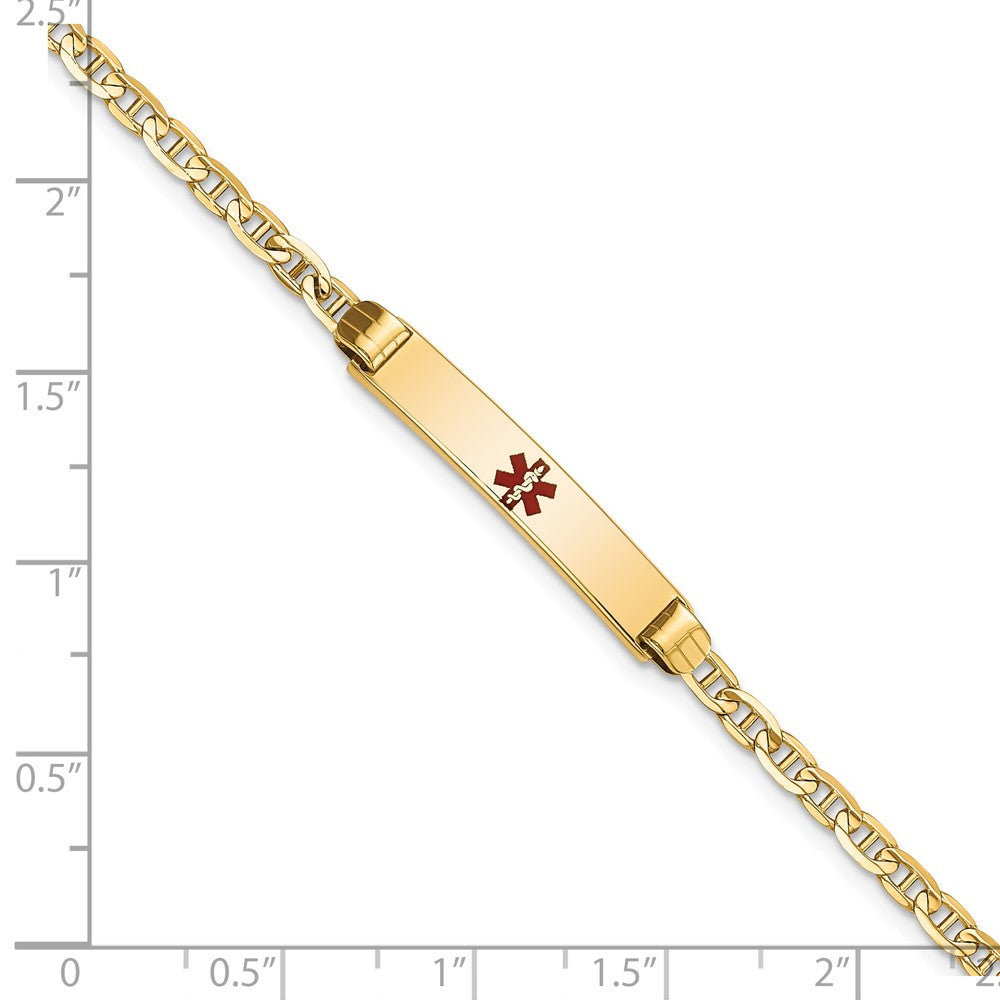 14K Medical 6" Anchor Link Child ID Bracelet