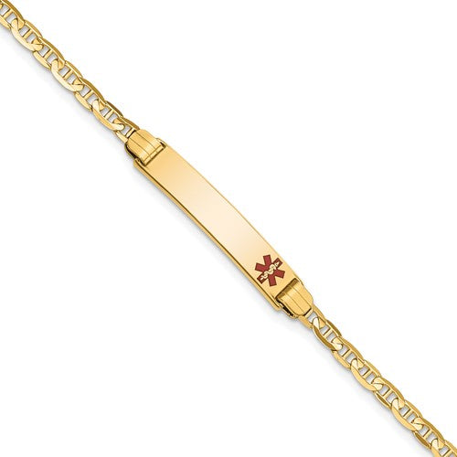 14K Medical 6" Anchor Link Child ID Bracelet