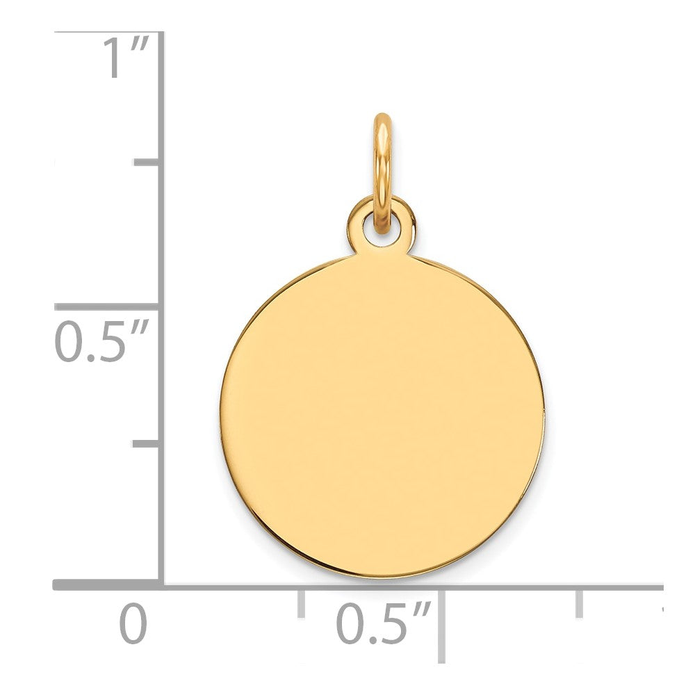 10k Plain .027 Gauge Circular Engravable Disc Charm