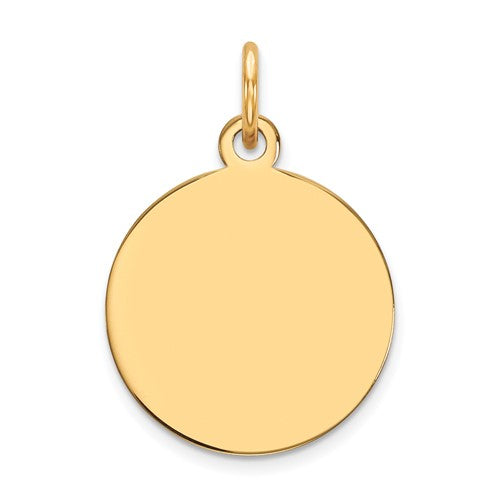 10k Plain .013 Gauge Circular Engravable Disc Charm