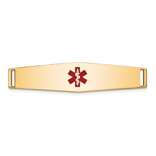 14K Epoxy Enameled Medical ID Ctr Soft Diamond Shape Plate # 818