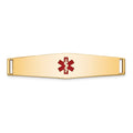 14K Epoxy Enameled Medical ID Ctr Soft Diamond Shape Plate # 818
