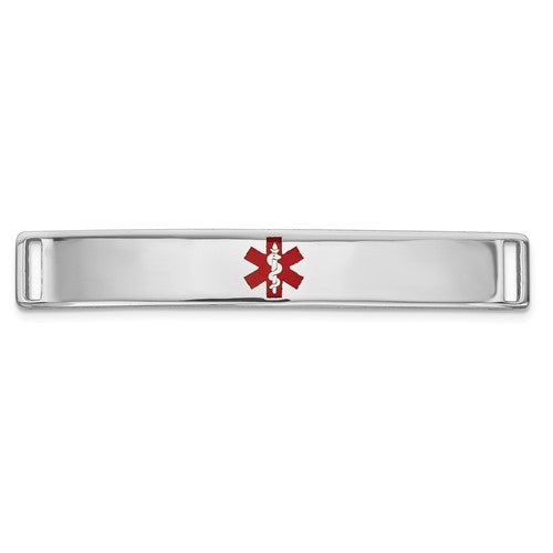 14K WG Epoxy Enameled Medical ID Ctr Plate # 818