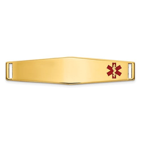 14K Epoxy Enameled Medical ID Off Ctr Soft Diamond Shape Plate # 818