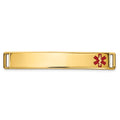 14K Epoxy Enameled Medical ID Off Ctr Plate # 818