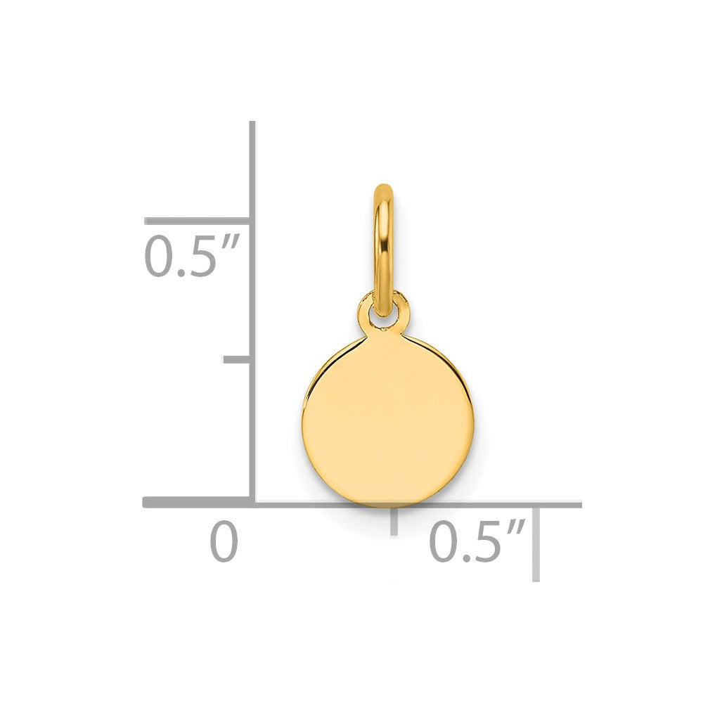 10k Plain .013 Gauge Circular Engravable Disc Charm