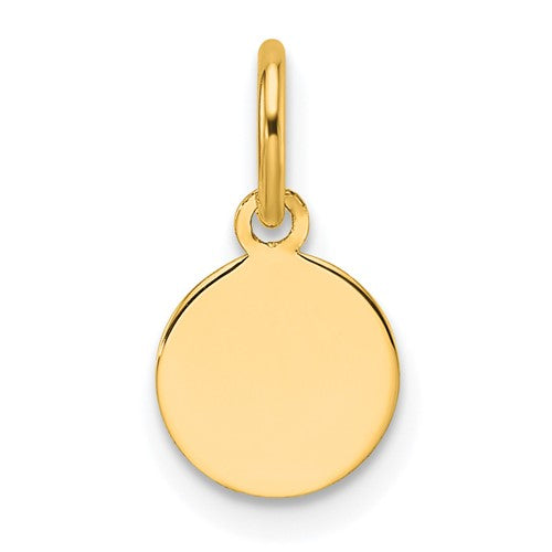 10k Plain .013 Gauge Circular Engravable Disc Charm