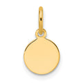 10k Plain .027 Gauge Circular Engravable Disc Charm