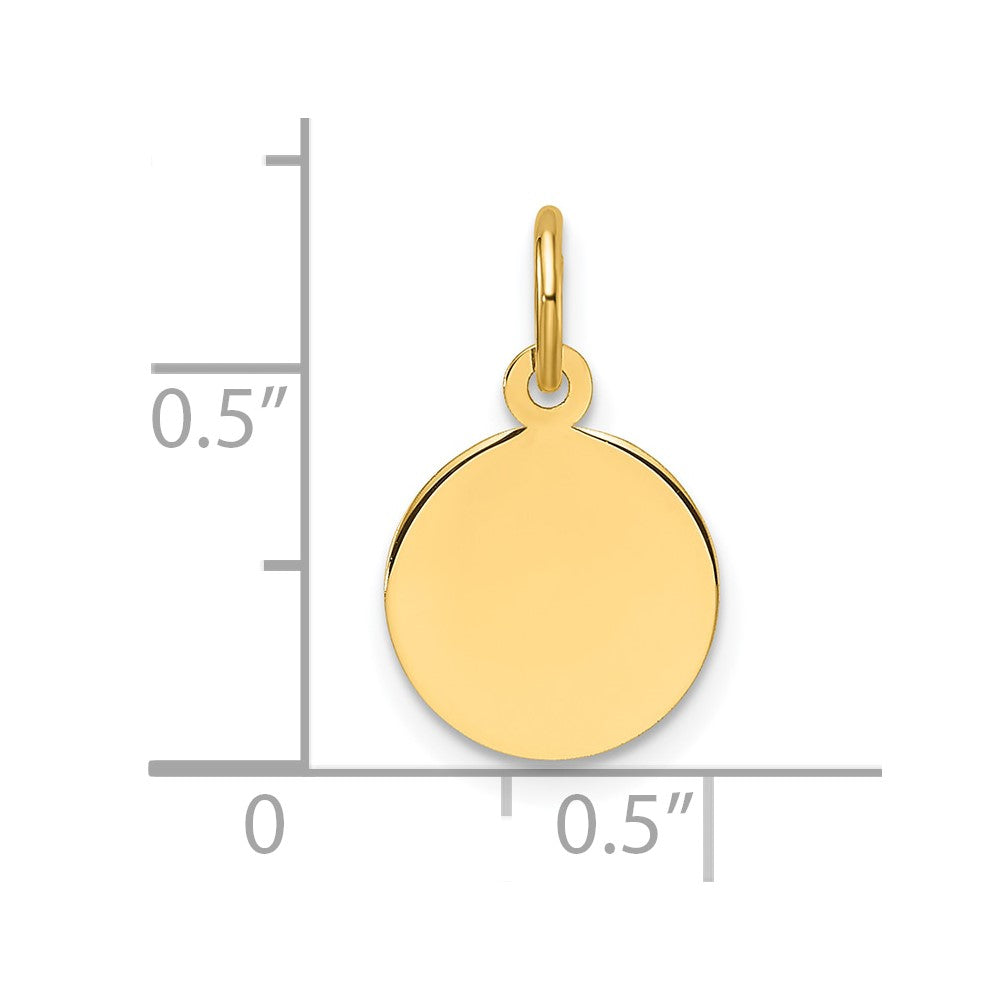 10k Plain .027 Gauge Circular Engravable Disc Charm