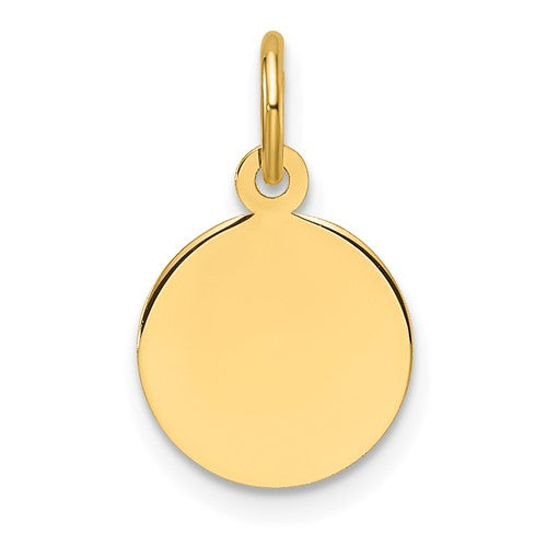 10k Plain .018 Gauge Circular Engravable Disc Charm