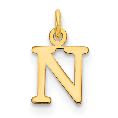 14kr Cutout Letter N Initial Pendant