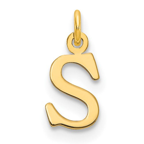 14kr Cutout Letter S Initial Pendant