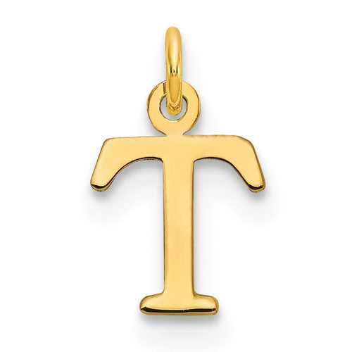14kr Cutout Letter T Initial Pendant