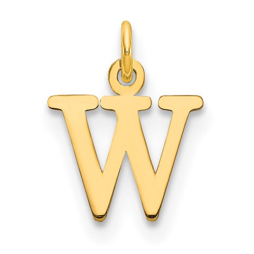 14kr Cutout Letter W Initial Pendant