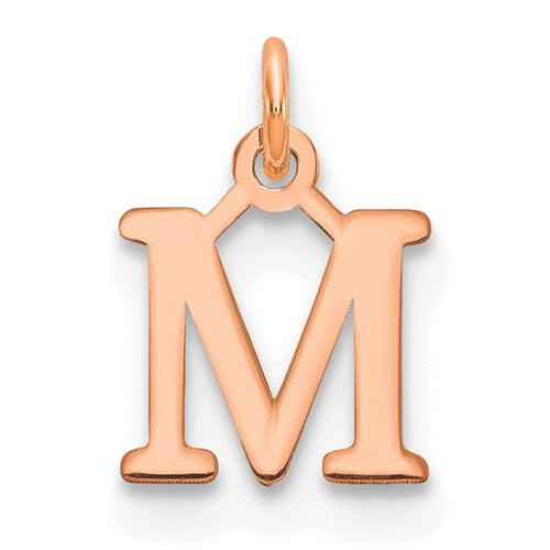 14k Rose Gold Cutout Letter M Initial Pendant