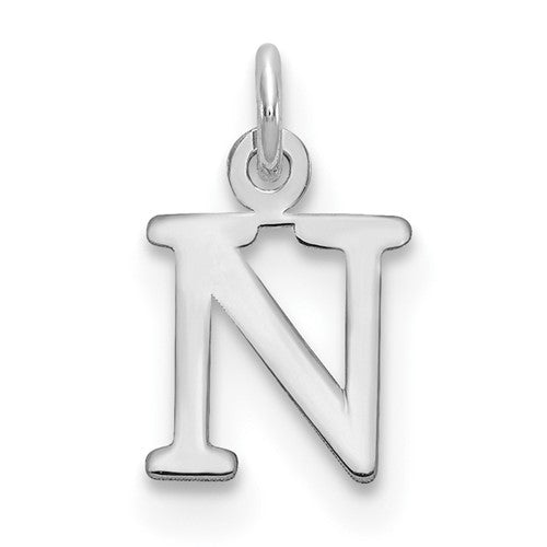 14kw Cutout Letter N Initial Pendant
