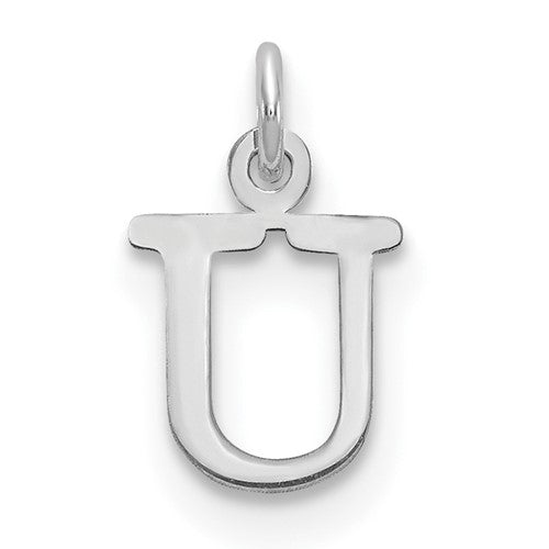 14kw Cutout Letter U Initial Pendant