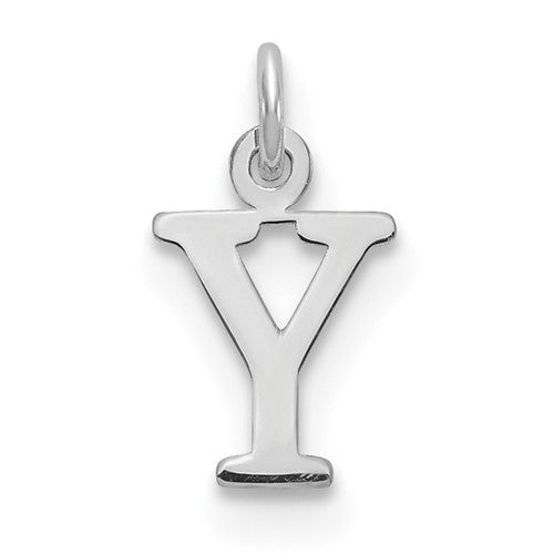 14kw Cutout Letter Y Initial Pendant