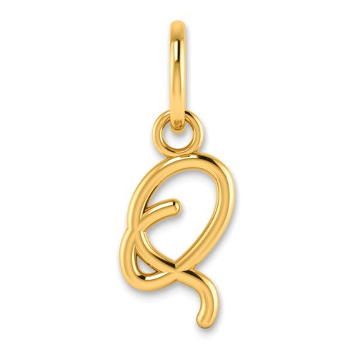 14KY Upper case Letter Q Initial Charm