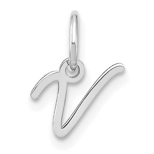 14KW Upper case Letter V Initial Charm