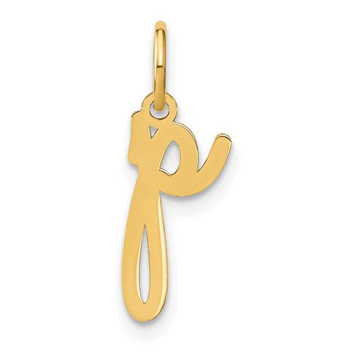 14KY Lower case Letter P Initial Charm
