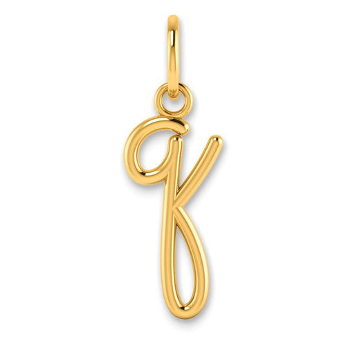 14KY Lower case Letter Q Initial Charm
