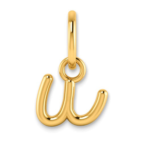 14KY Lower case Letter U Initial Charm
